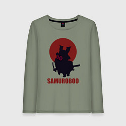 Лонгслив хлопковый женский Банбу самурай, цвет: авокадо