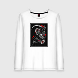 Лонгслив хлопковый женский Самурай ронин, цвет: белый
