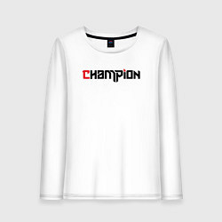Лонгслив хлопковый женский Champion, цвет: белый