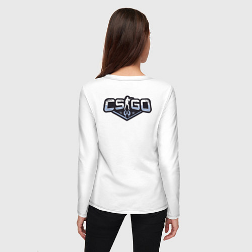 Женский лонгслив Counter-Strike - спецназовец в противогазе / Белый – фото 4