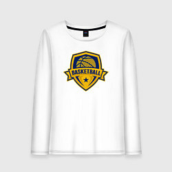 Лонгслив хлопковый женский Basket team, цвет: белый