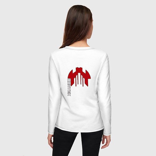 Женский лонгслив Cortex красный чёрная обводка / Белый – фото 4