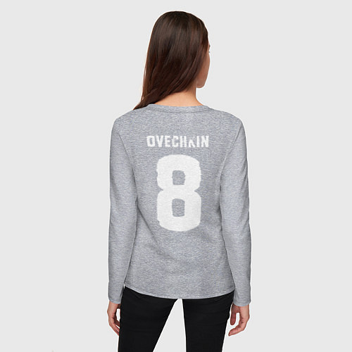 Женский лонгслив Овечкин 8 на английском / Меланж – фото 4