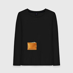 Лонгслив хлопковый женский Кошелек с деньгами, цвет: черный
