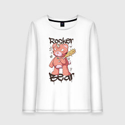 Женский лонгслив Медведь рокер