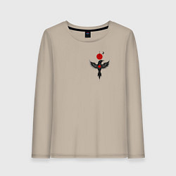 Лонгслив хлопковый женский Night bird, цвет: миндальный