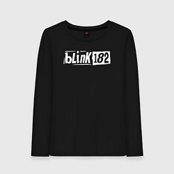 Лонгслив хлопковый женский Blink 182 трафарет белый, цвет: черный