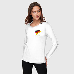Лонгслив хлопковый женский Я Немец - патриотизм, цвет: белый — фото 2