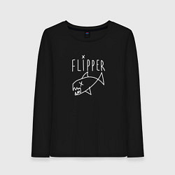 Лонгслив хлопковый женский Kurt cobain flipper, цвет: черный