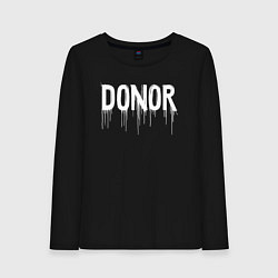 Лонгслив хлопковый женский Донор граффити-стиль, цвет: черный