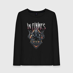 Лонгслив хлопковый женский In Flames Mask, цвет: черный