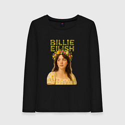 Женский лонгслив Билли Айлиш с венком цветов на голове