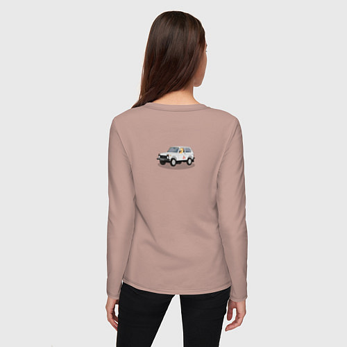 Женский лонгслив Девушка пони за рулём / Пыльно-розовый – фото 4