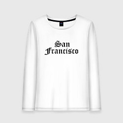 Лонгслив хлопковый женский San Francisco California - USA, цвет: белый