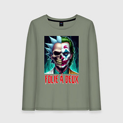 Женский лонгслив Rick Sanchezs skull and the Joker - collab