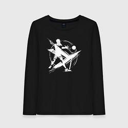 Женский лонгслив Динамичная игра в настольный теннис