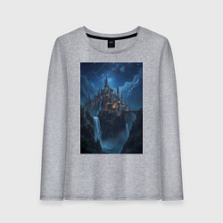 Женский лонгслив Замок Хогвартс под звездным небом