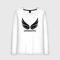 Лонгслив хлопковый женский Крылья гимнастики, цвет: белый