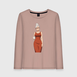 Лонгслив хлопковый женский Dandadan Seiko в платье, цвет: пыльно-розовый