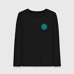 Лонгслив хлопковый женский Оберег от хворей - здрабережень, цвет: черный