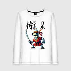 Женский лонгслив Bender bending robot with katana - samurai