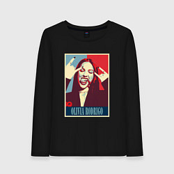 Лонгслив хлопковый женский Olivia Rodrigo rock, цвет: черный