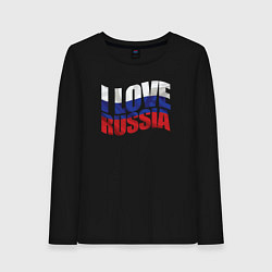 Лонгслив хлопковый женский I love Russia, цвет: черный
