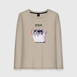 Лонгслив хлопковый женский Чонгук трио, цвет: миндальный