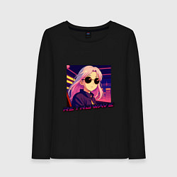 Женский лонгслив Ретровейв аниме девушка