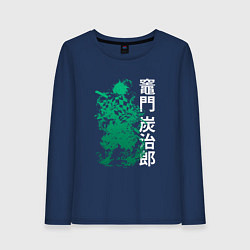 Женский лонгслив Клинок рассекающий демонов - зеленый