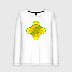 Лонгслив хлопковый женский Графический фантастический элемент, цвет: белый