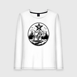Лонгслив хлопковый женский Советский путешественник, цвет: белый