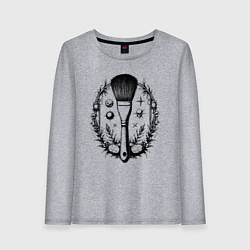 Лонгслив хлопковый женский Космическая кисть, цвет: меланж