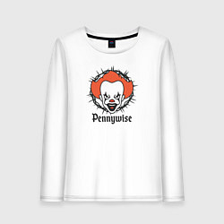 Лонгслив хлопковый женский Злобный клоун, цвет: белый