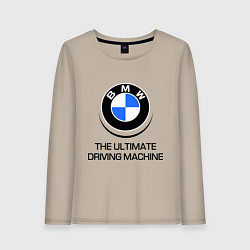 Лонгслив хлопковый женский BMW Driving Machine, цвет: миндальный