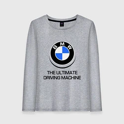 Лонгслив хлопковый женский BMW Driving Machine, цвет: меланж