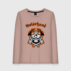 Лонгслив хлопковый женский Motorhead, цвет: пыльно-розовый