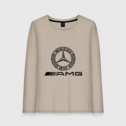Лонгслив хлопковый женский AMG, цвет: миндальный