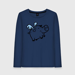 Женский лонгслив Крылатый поросёнок