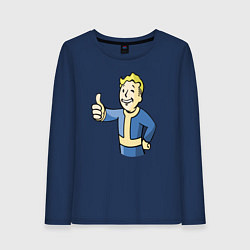 Лонгслив хлопковый женский Fallout vault boy, цвет: тёмно-синий