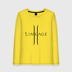 Лонгслив хлопковый женский Lineage logo, цвет: желтый