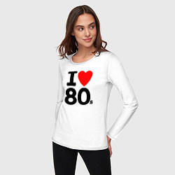 Лонгслив хлопковый женский I Love 80s, цвет: белый — фото 2