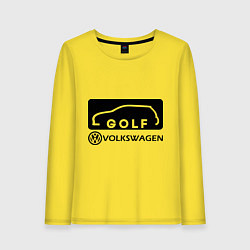 Лонгслив хлопковый женский Фольцваген гольф, цвет: желтый