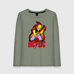 Женский лонгслив AC/DC Homer