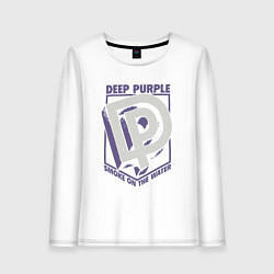 Лонгслив хлопковый женский Deep Purple: Smoke on the water, цвет: белый