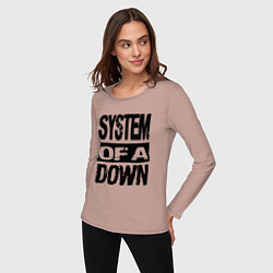 Лонгслив хлопковый женский System Of A Down, цвет: пыльно-розовый — фото 2