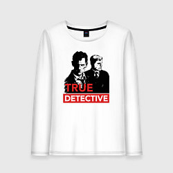 Лонгслив хлопковый женский True Detective, цвет: белый