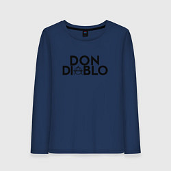 Лонгслив хлопковый женский Don Diablo, цвет: тёмно-синий