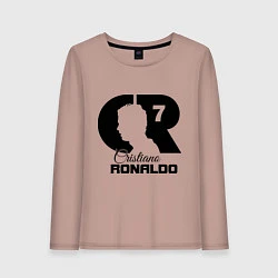 Лонгслив хлопковый женский CR Ronaldo 07, цвет: пыльно-розовый