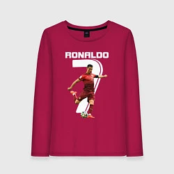 Лонгслив хлопковый женский Ronaldo 07, цвет: маджента